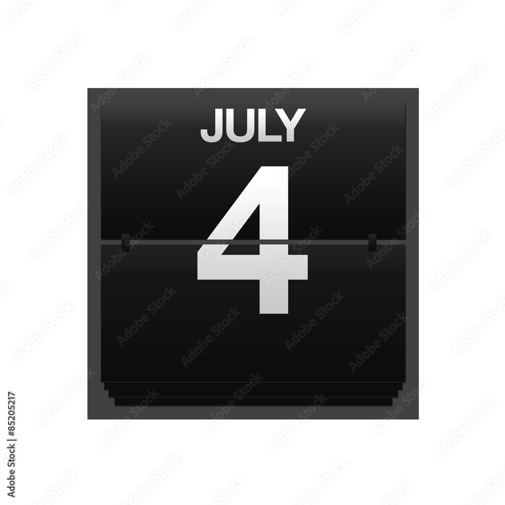 Fototapeta premium Counter calendar july 4.