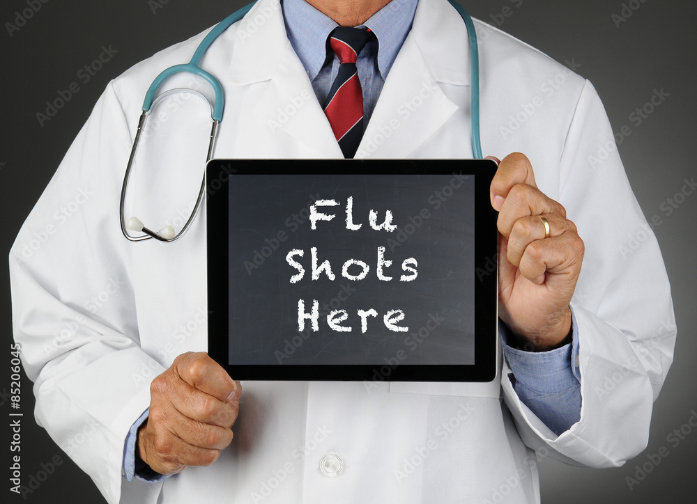 Doctor Tablet Computer Flu Shots Doctor Tablet Computer Flu Shots