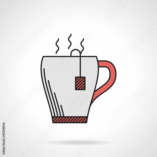 Elegant teacup flat color vector icon