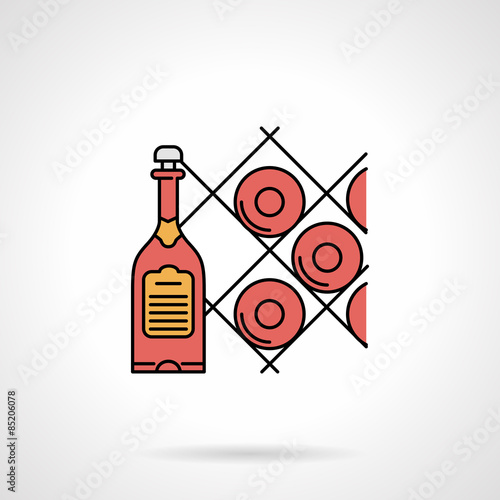 Wine cellar flat color vector icon