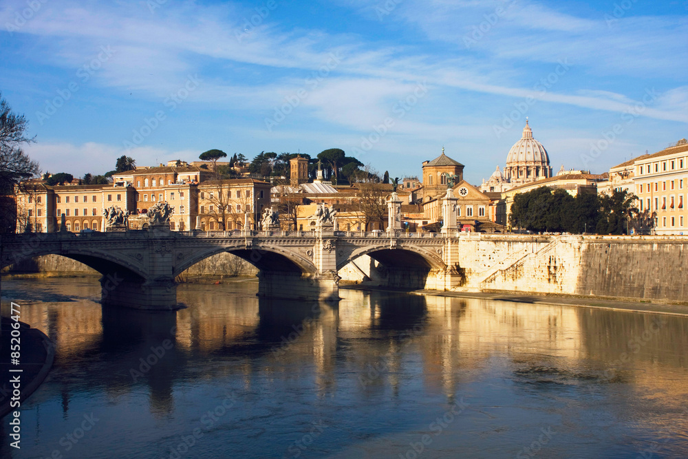 View of Rome near Castle San Angelo