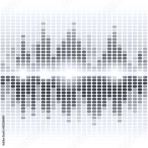 Shining grey digital equalizer on white background