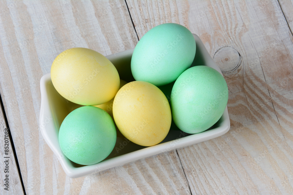 Easter Eggs in Recatngle Bowl Easter Eggs in Recatngle Bowl