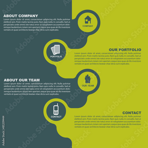 Vector abstract background of brochure with icons for company