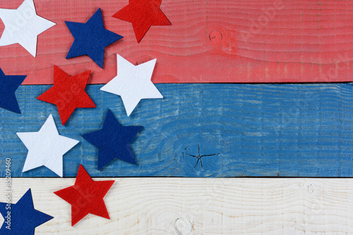 Tablou canvas Stars on Red White and Blue Table