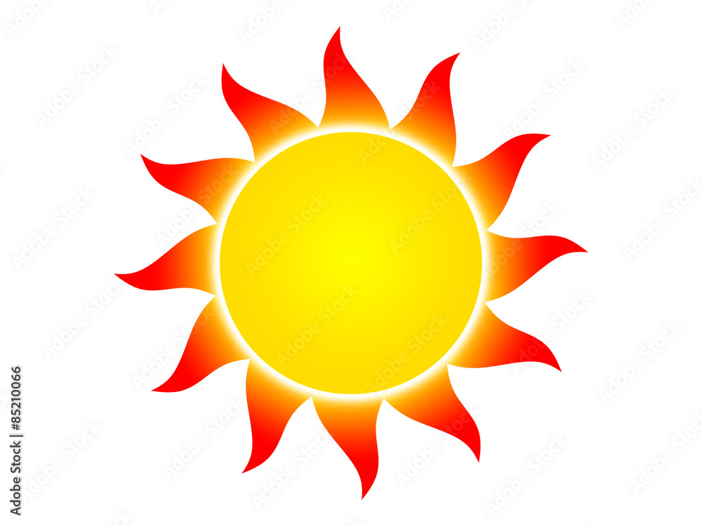 Symbol of the sun on a white background Symbol of the sun on a white background