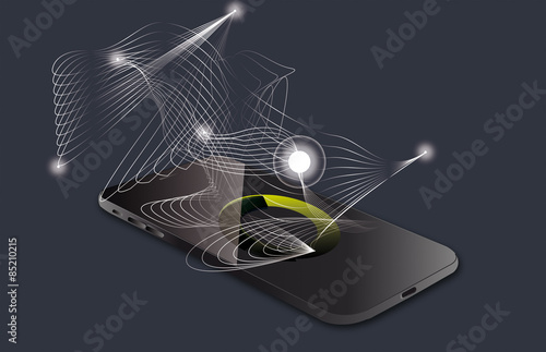 mobile connection network visualization vector