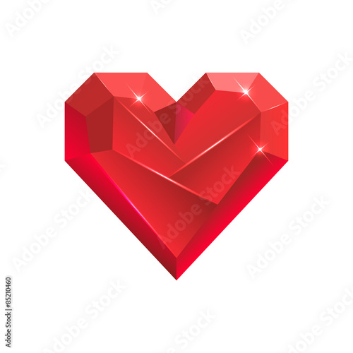 Abstract Valentine. Heart Gem. Vector