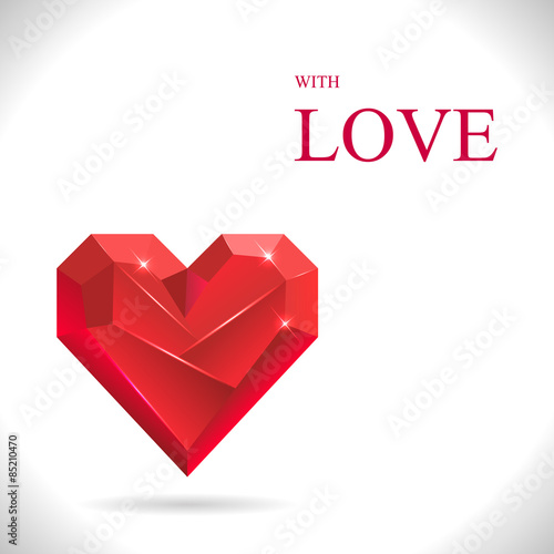 Abstract Valentine. Heart Gem. Vector