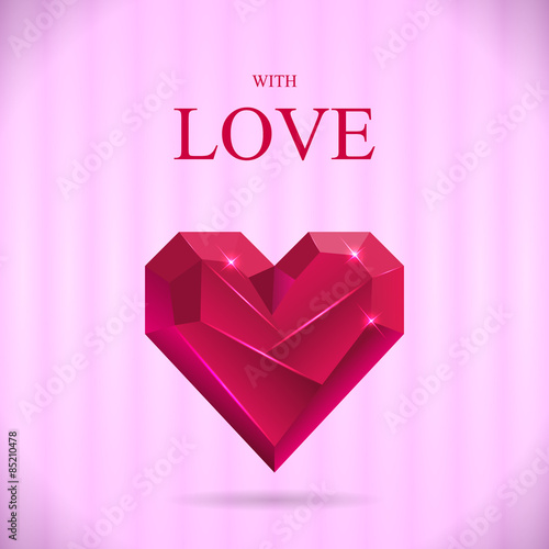 Abstract Valentine. Heart Gem. Vector