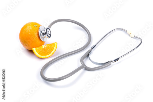Orange with stethoscope