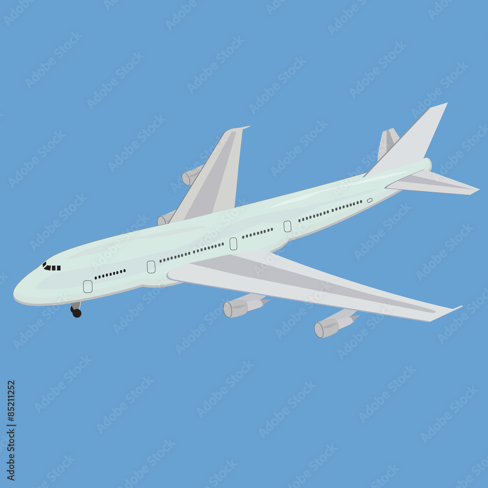 Realistic, illustration, airplane, vector, illustration Realistic, illustration, airplane, vector, illustration