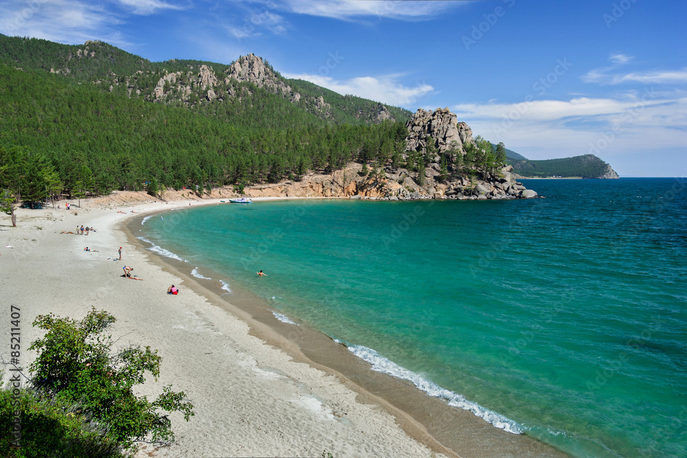 Sandy cove of Lake Baikal