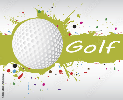 Golf banner.Abstract green splash