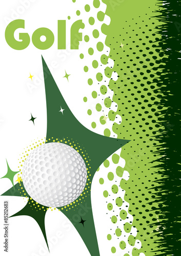 Abstract vertical golf poster,Green background