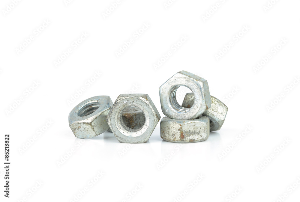 bolt and nut isolated on white background bolt and nut isolated on white background