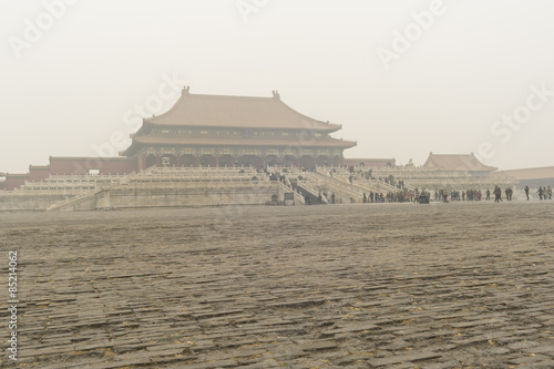 The haze hangs over Forbidden City
