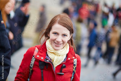 Wallpaper Mural Beautiful young tourist in Paris Torontodigital.ca