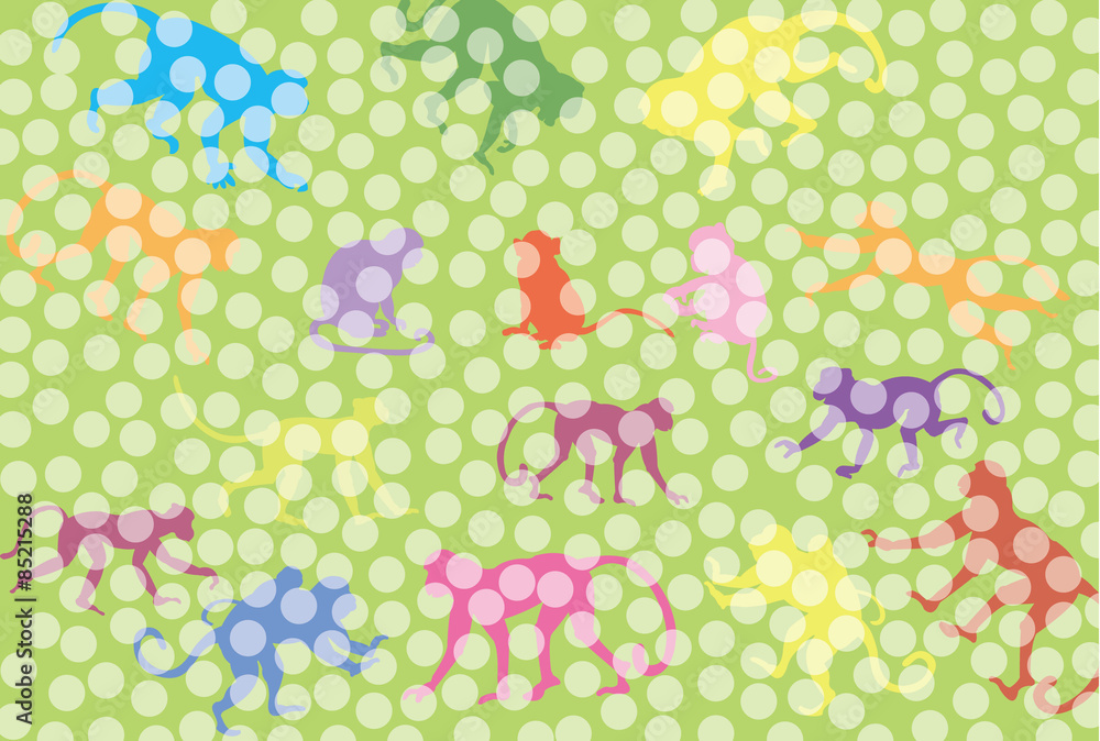 カラフルでポップな猿の壁紙背景 カラフルでポップな猿の壁紙背景