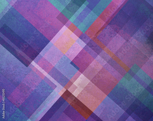 abstract background purple blue and pink square and diamond shaped transparent layers in diagonal pattern background