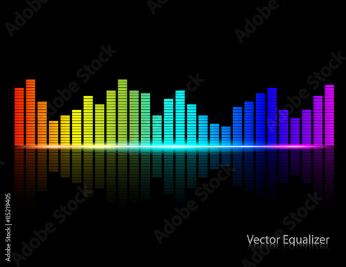 Color Music Equalizer Vector illustration.
