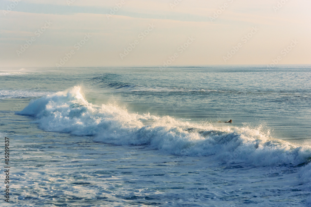 Waves in the Pacific Ocean, in Imperial Beach, California.