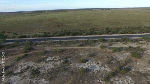 Aerial video footage of river murray darling basin cliffs at big bend near nildottie. Good for ecology or erosion documentary type scenes. photo