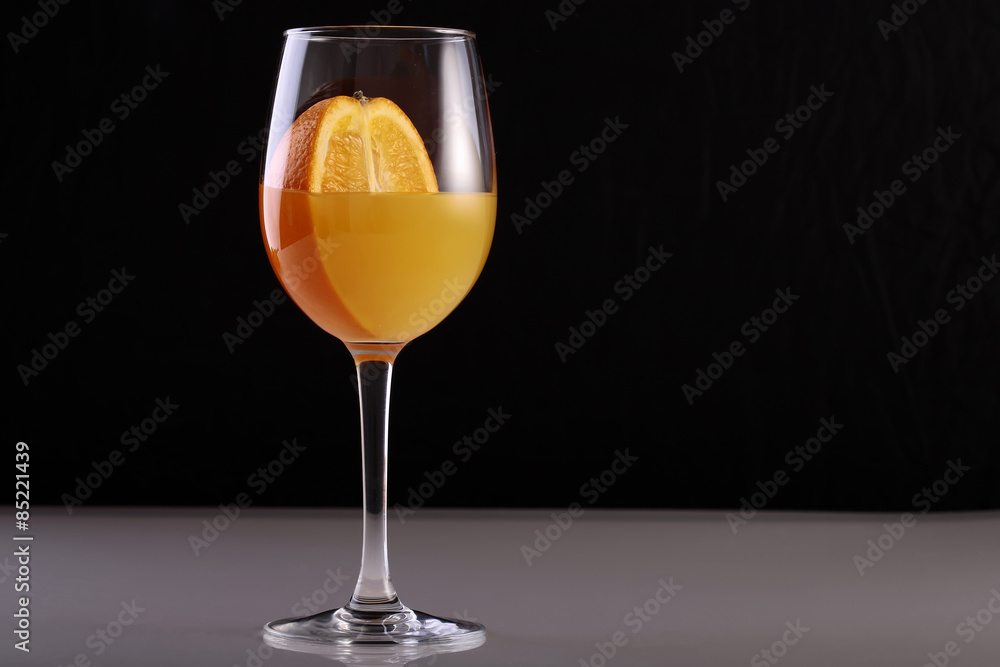 Goblet of orange juice