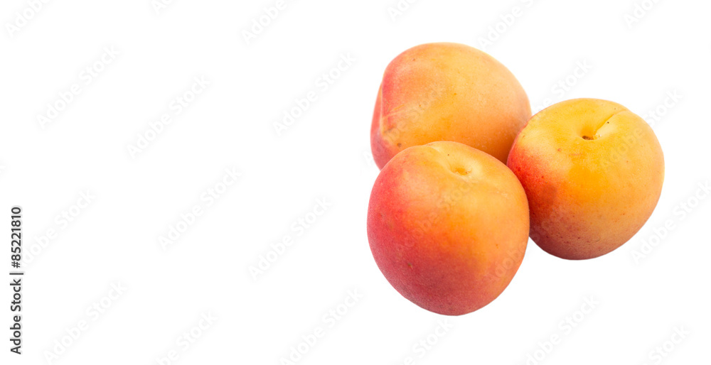Ripe apricot over white background Ripe apricot over white background