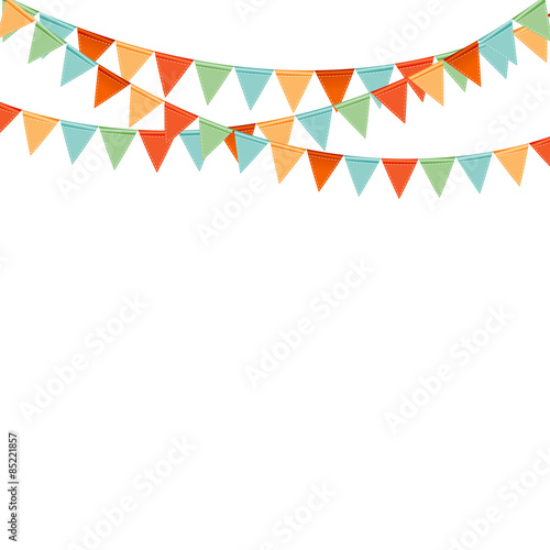 Party Background with Flags Vector Illustration