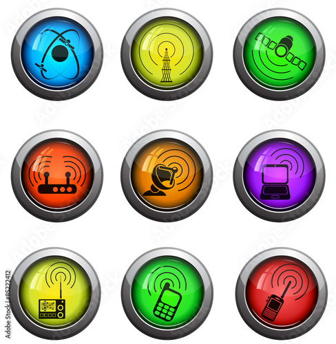 Radio signal vector icons