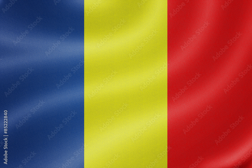 chad flag on the fabric texture background