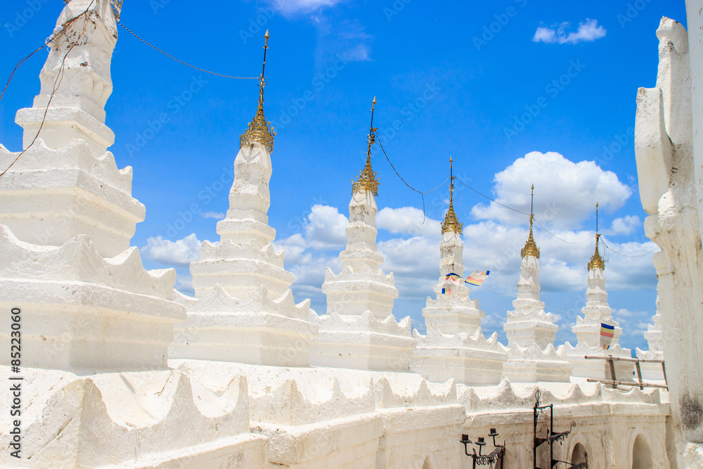 white pagoda at the temple, Mynmar