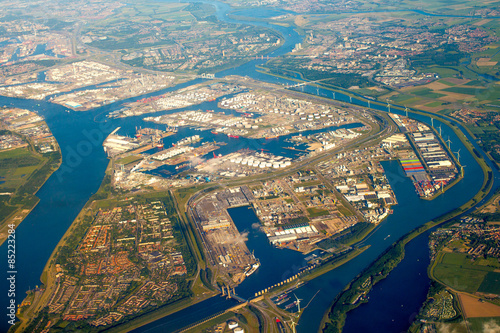 Luftaufnahme, Hafen, Rotterdam, Niederlande