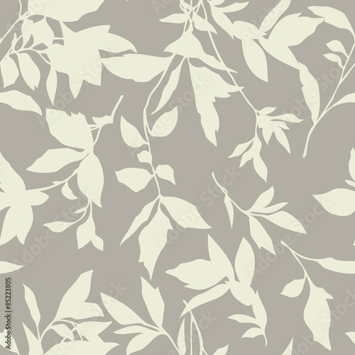 Elegance Seamless pattern with leaf ornament  floral illustration in vintage style  