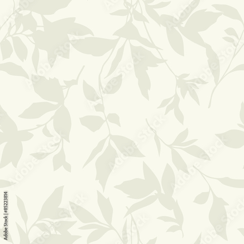 Elegance Seamless pattern with leaf ornament, floral illustration in vintage style
