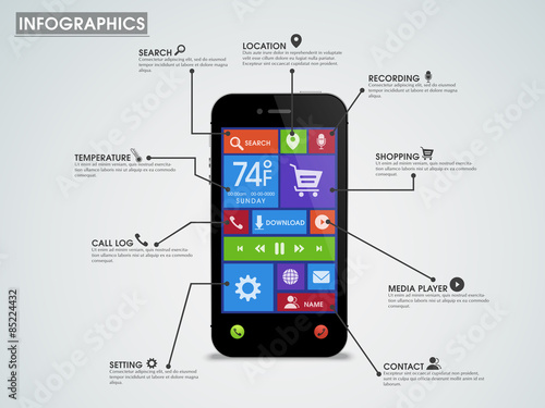 Creative infographic template layout with smartphone.
