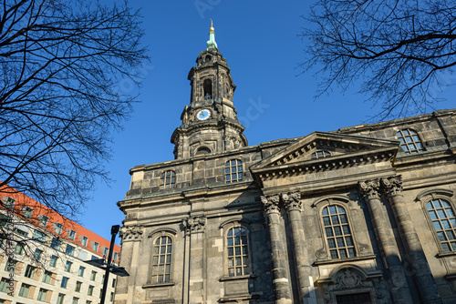 Exterior of Kreuzkirche in Dresden, Saxony, Germany. photo