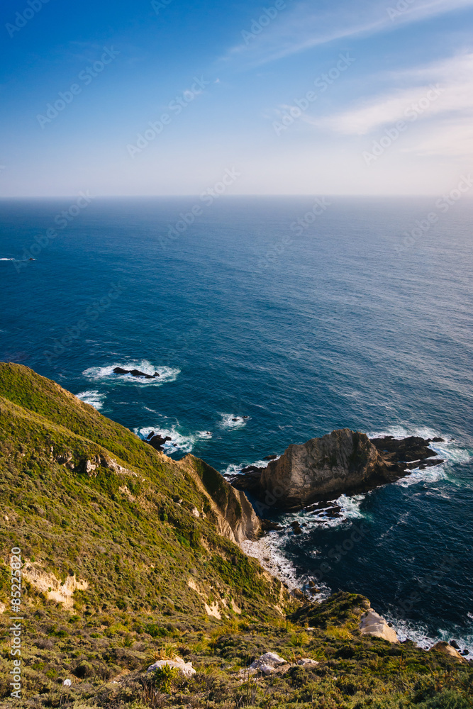 View of the rocky Pacific Coast, in Big Sur, California.