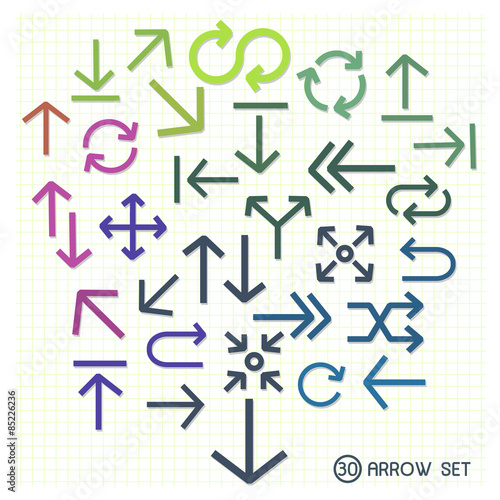 colorful trendy flat design arrows set
