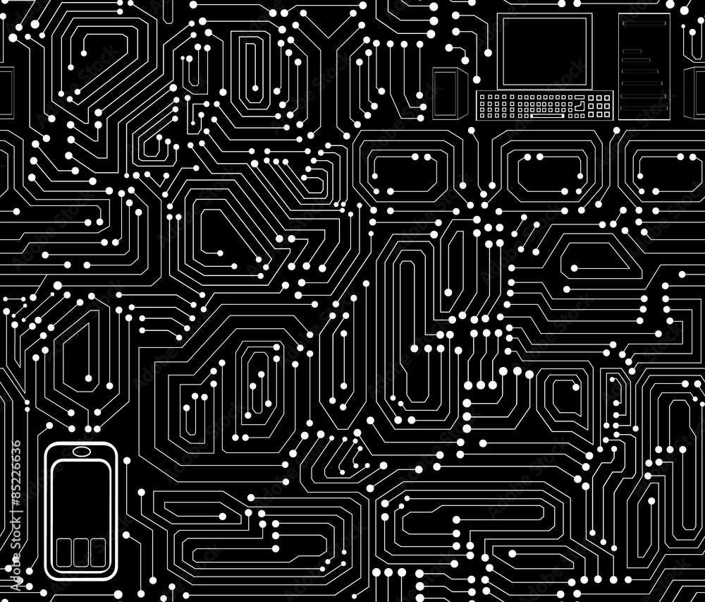 Circuit board technical vector seamless pattern Circuit board technical vector seamless pattern