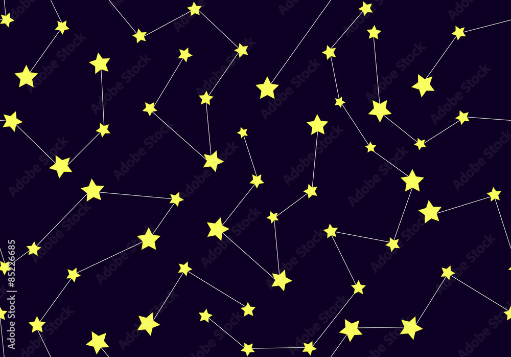 Fototapeta premium Vector seamless pattern with constellations