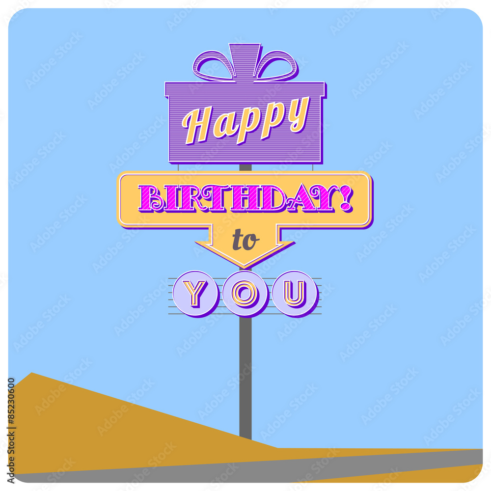 Happy birthday road sign Stock Illustration | Adobe Stock