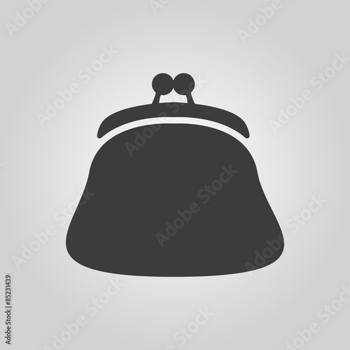 The purse icon. Wallet, pouch and money symbol. Flat