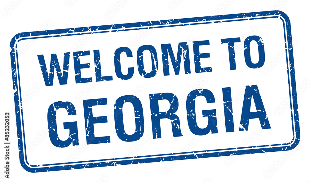 welcome to Georgia blue grunge square stamp welcome to Georgia blue grunge square stamp
