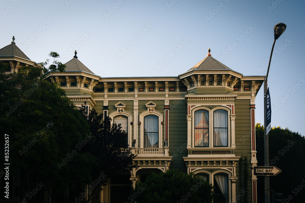 Victorian houses in San Francisco, California.