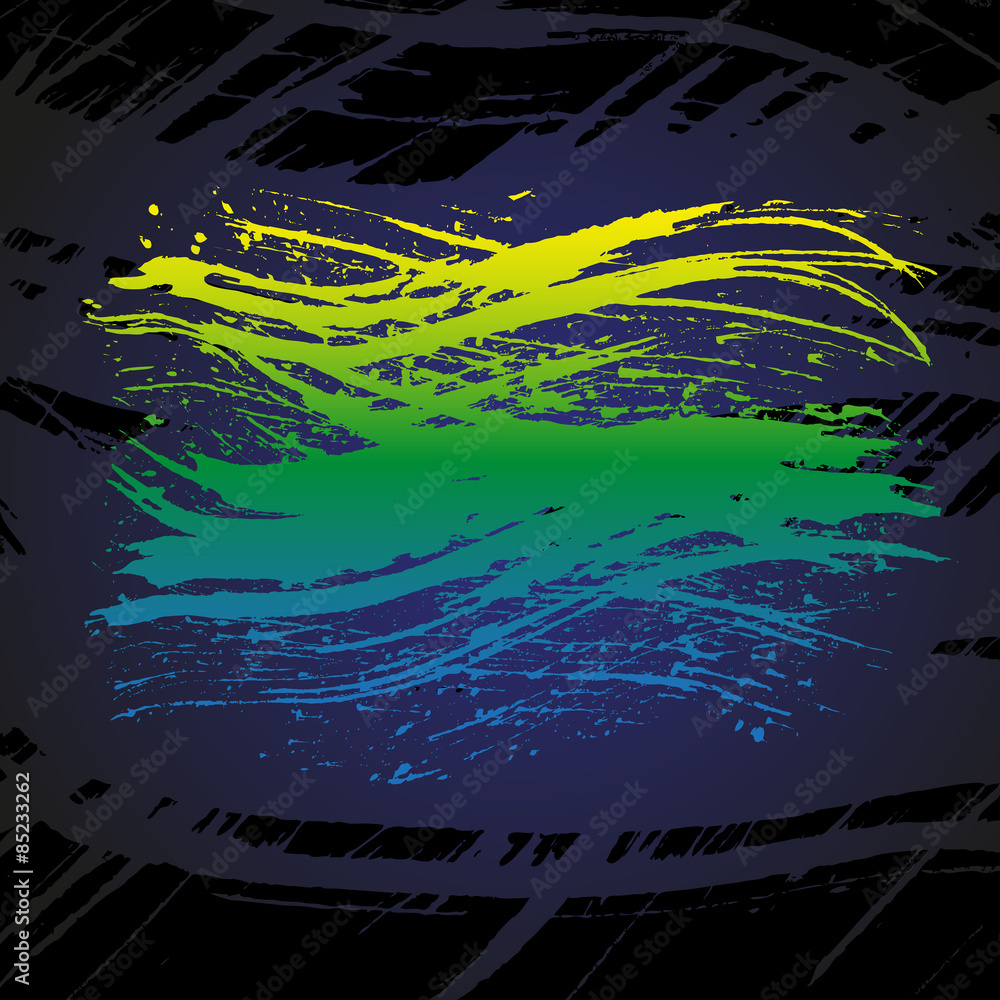 Fototapeta premium Grunge colorful brush stroke on black background