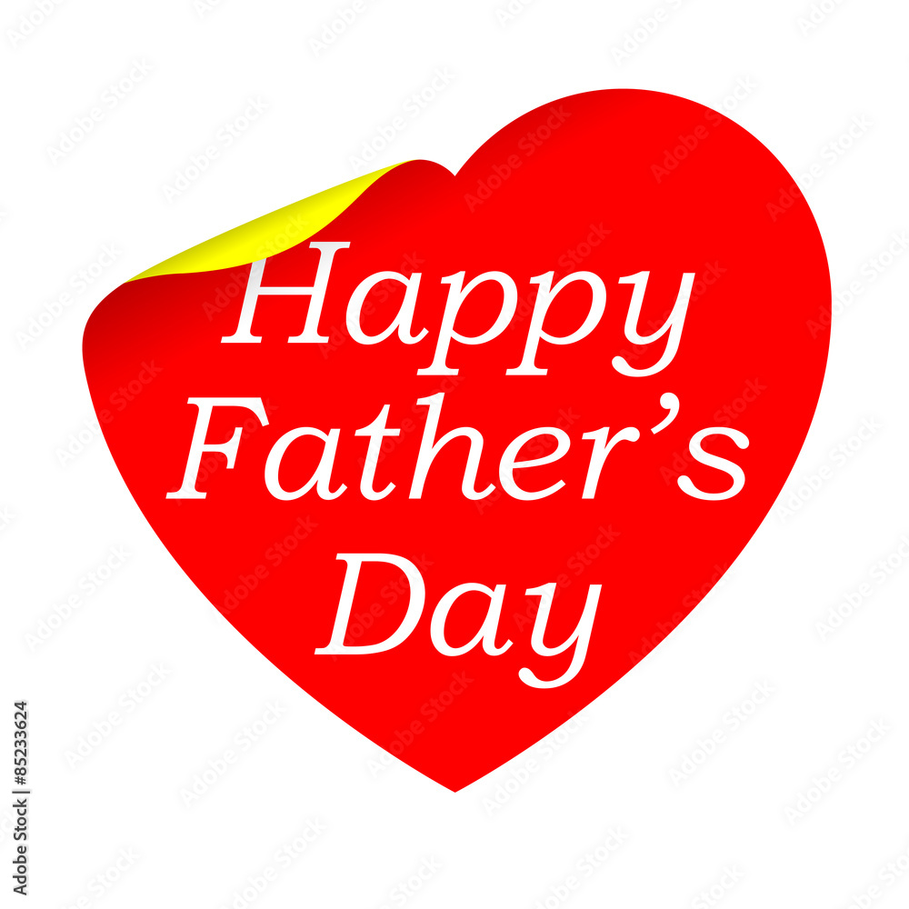 Pegatina corazon con texto Happy Father's Day Pegatina corazon con texto Happy Father's Day