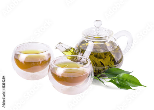 Tea in glass pot