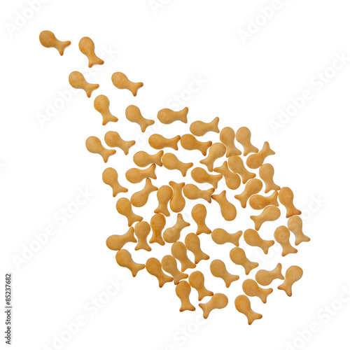 Heap of fish shape crackers